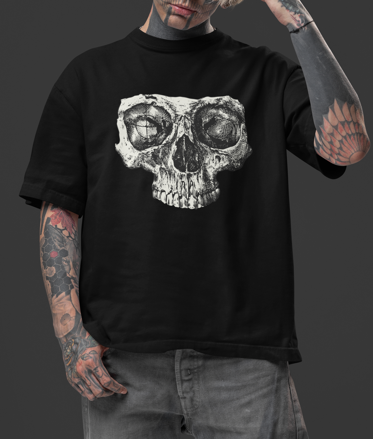 BLACKOUT SKULL - OVERSIZED T-Shirt