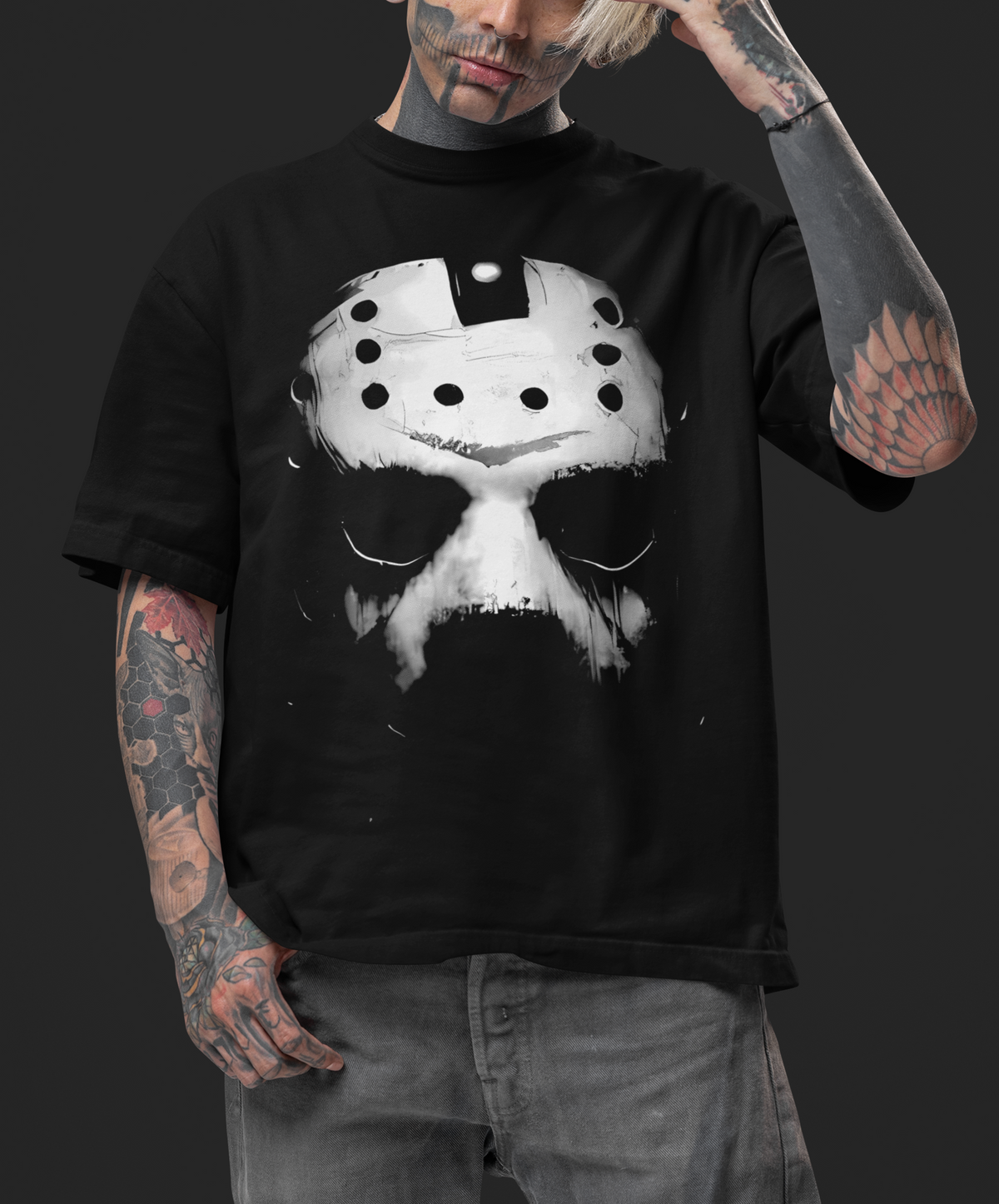 SHADOW SLASHER MASK - OVERSIZED T-Shirt