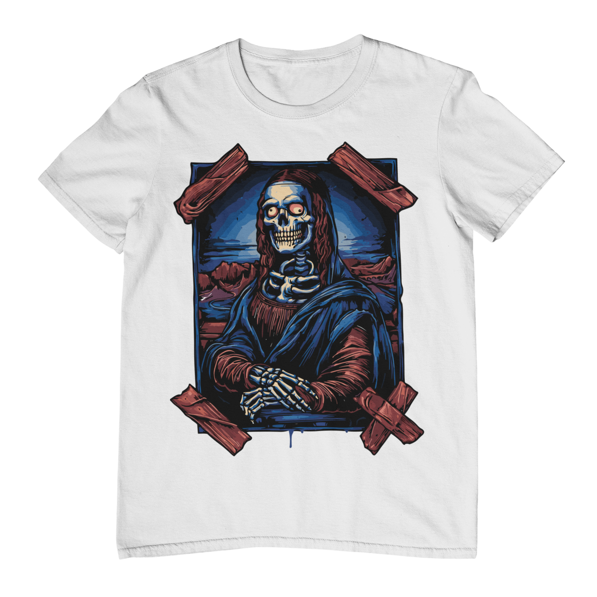 SKELETON MONA LISA - Unisex T-Shirt (White)