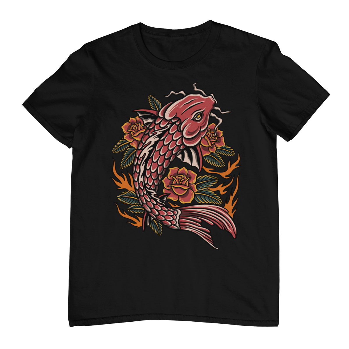 SCARLET KOI RISING – Traditional Irezumi Unisex T-Shirt (Black)