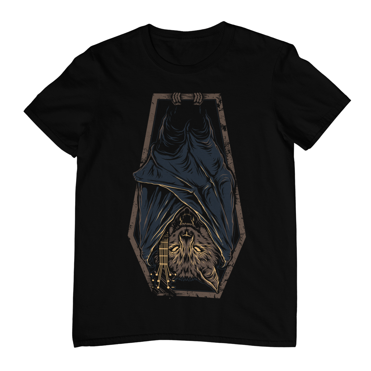 COFFIN DWELLER – Gothic Bat Horror Guitar Graphic Unisex T-Shirt