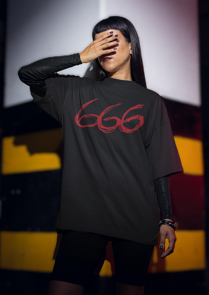 RED 666 INFERNO SCRIPT - OVERSIZED T-Shirt