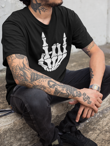 SKELETON METAL HORNS Unisex T-Shirt