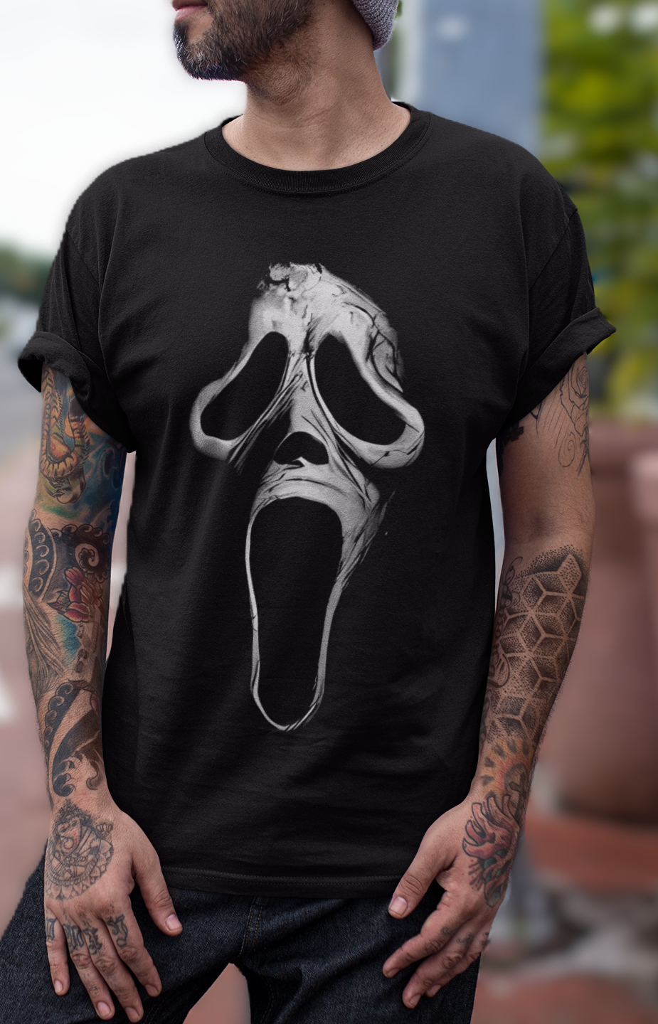 HAUNTING SCREAMING FACE - Unisex T-Shirt