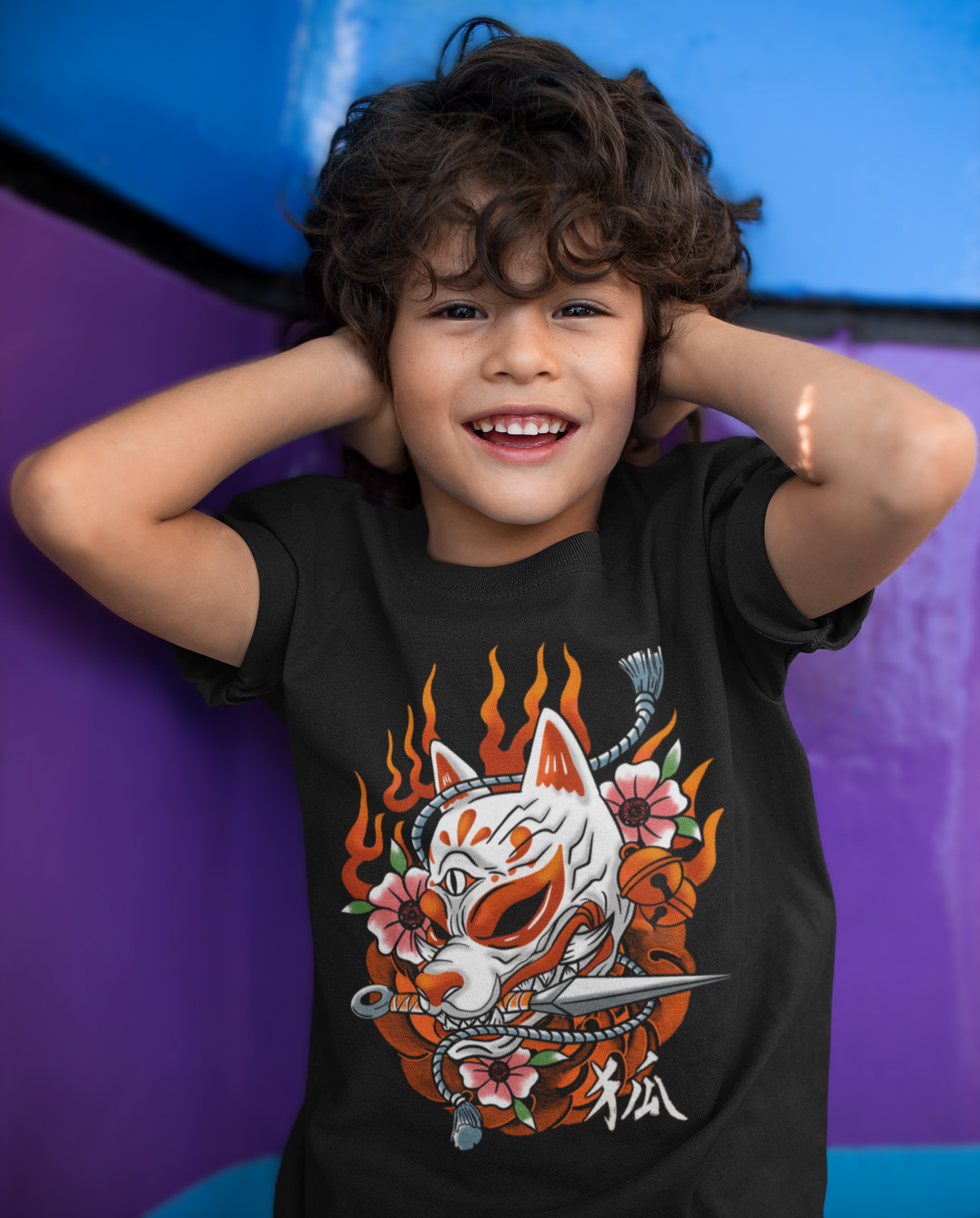 FOXFIRE KITSUNE BLADE - Kids' T-Shirt (Black)