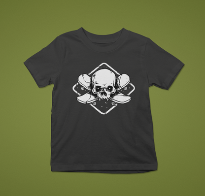 Grind Till Death – Skull Skate - Kid's T-Shirt (Black)