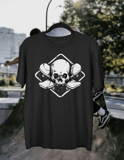 GRIND TILL DEATH – Skull Skate OVERSIZED T-Shirt (Black)