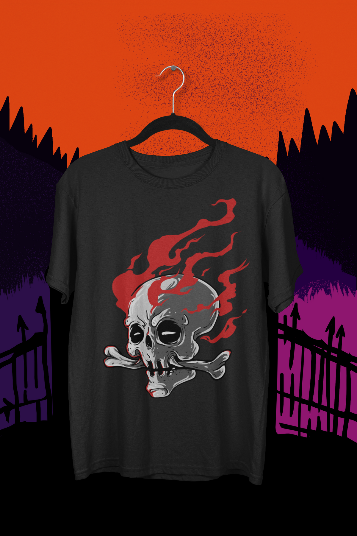 BLACK PYRE SKULL - OVERSIZED T-Shirt