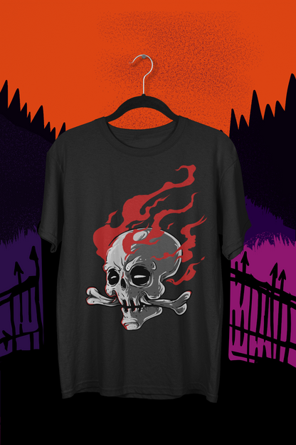 BLACK PYRE SKULL - OVERSIZED T-Shirt