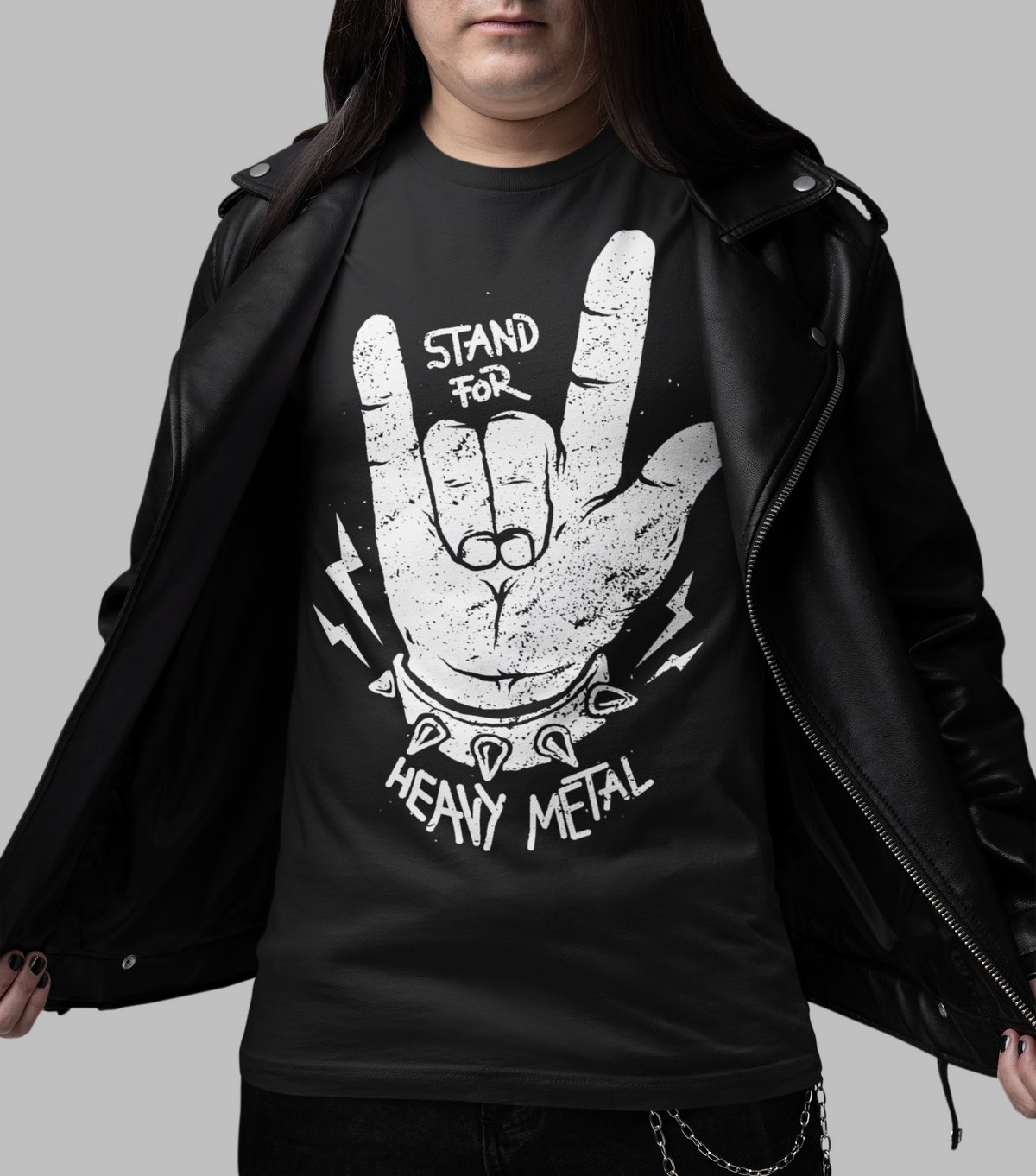 STAND FOR HEAVY METAL Unisex T-Shirt (Black)