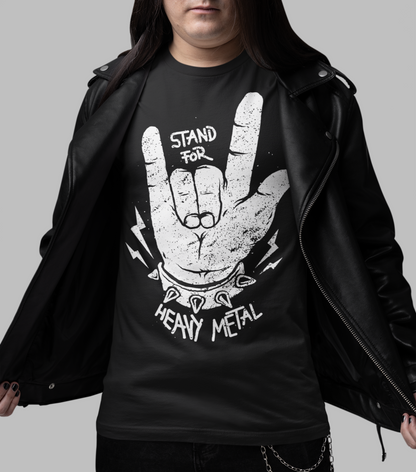 STAND FOR HEAVY METAL Unisex T-Shirt (Black)