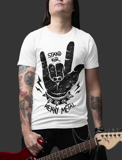 STAND FOR HEAVY METAL Unisex T-Shirt (White)