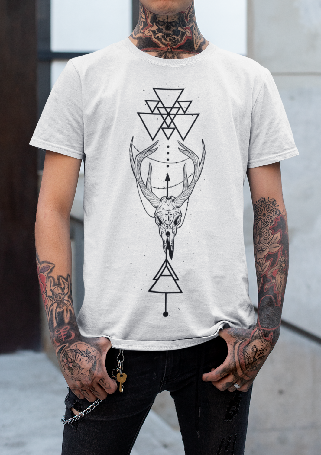 THE HORNED GEOMETRY T-Shirt (White)