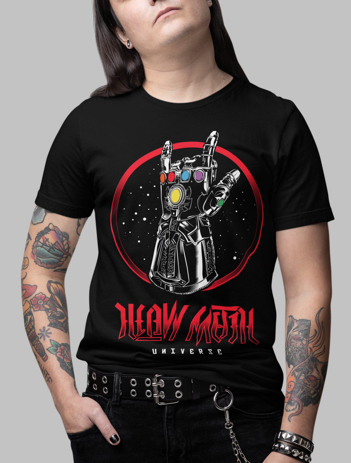 INFINITY POWER HAND – Space Metal - Unisex T-Shirt