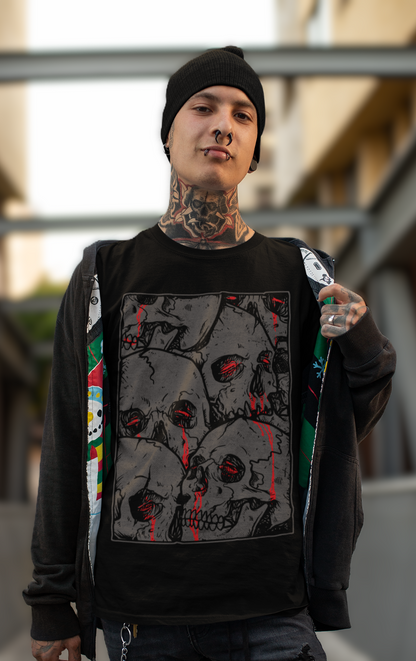BLEEDING SKULLS Unisex T-Shirt (Black)