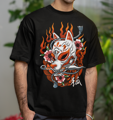 FOXFIRE KITSUNE BLADE - OVERSIZED T-Shirt (Black)