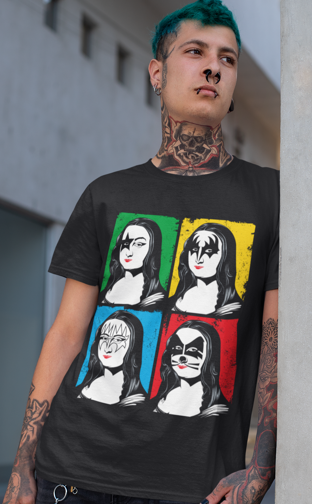 MONA LISA – Pop Art Portrait Grid Unisex T-Shirt