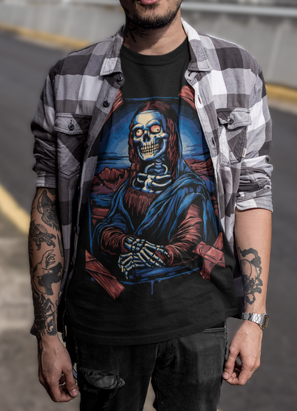 SKELETON MONA LISA - Unisex T-Shirt (Black)