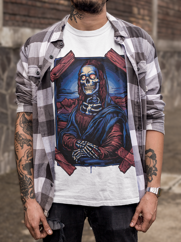 SKELETON MONA LISA - Unisex T-Shirt (White)