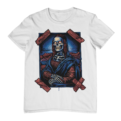 SKELETON MONA LISA - Unisex T-Shirt (White)
