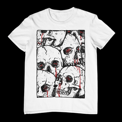 BLEEDING SKULLS Unisex T-Shirt (White)