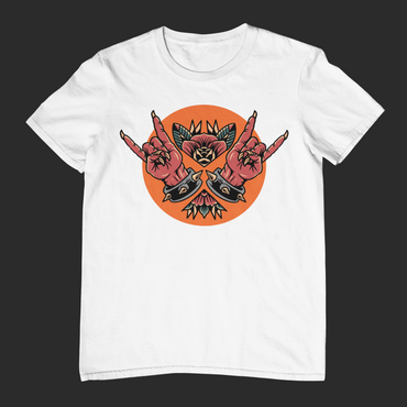 METAL RITUAL – Devil Horns Unisex T-Shirt (White)