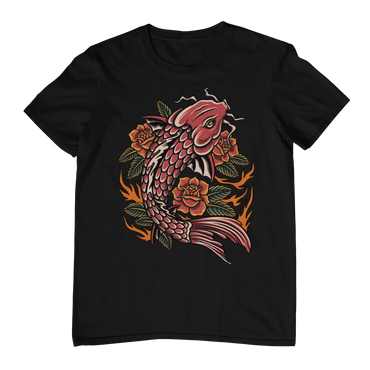 SCARLET KOI RISING – Traditional Irezumi Unisex T-Shirt (Black)