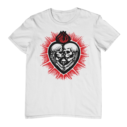 SACRED FLAMING SKULL HEART Unisex T-Shirt