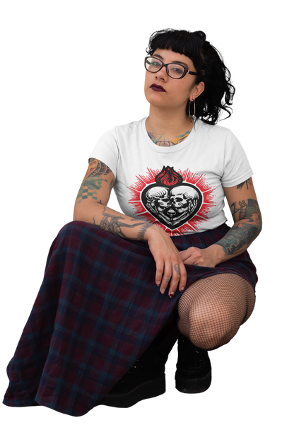 SACRED FLAMING SKULL HEART Unisex T-Shirt