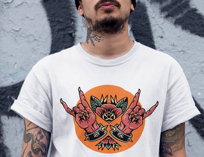 METAL RITUAL – Devil Horns Unisex T-Shirt (White)